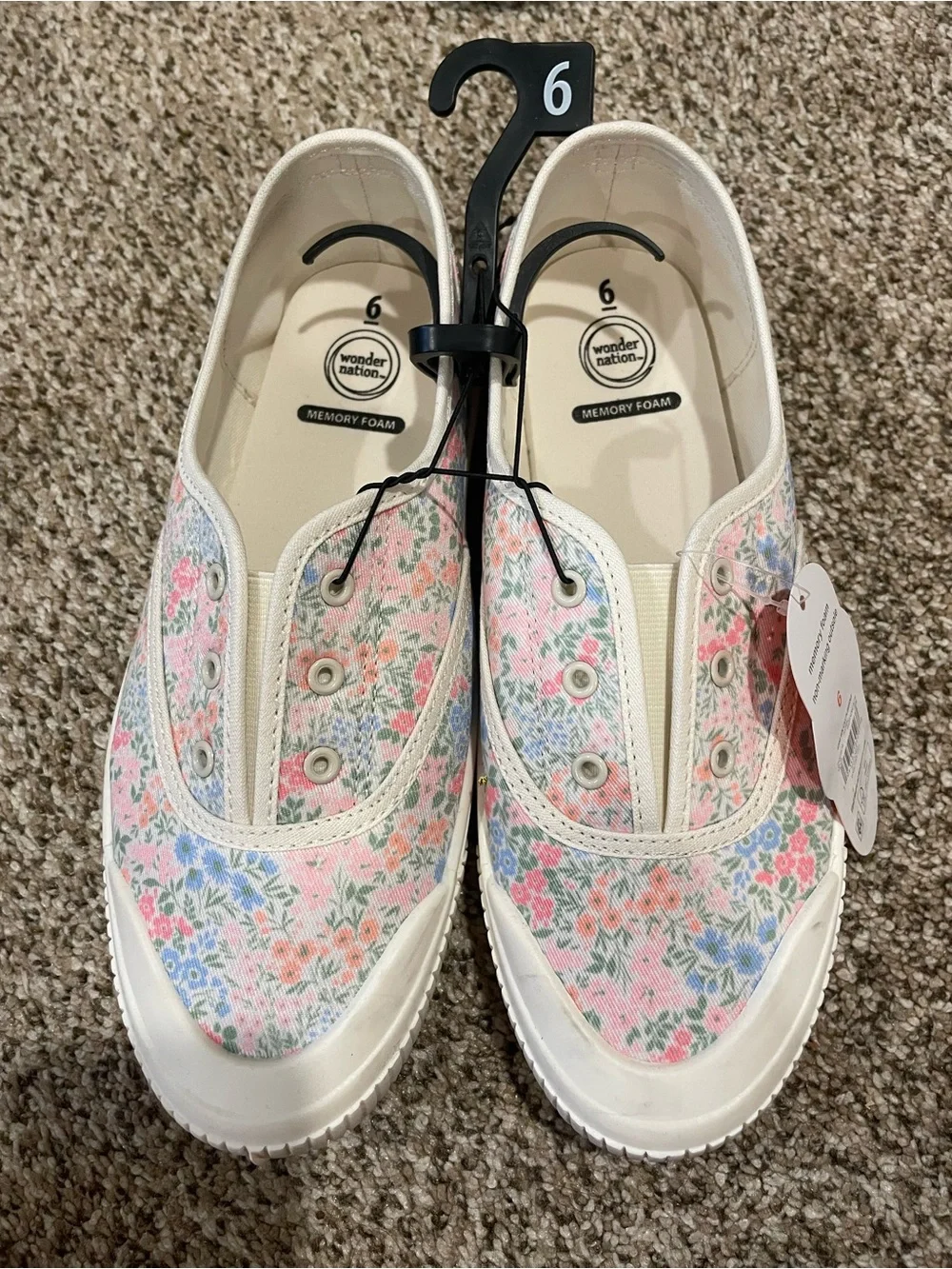 wonder nation Floral Slip-On Sneakers in Pink, Blue, Green
